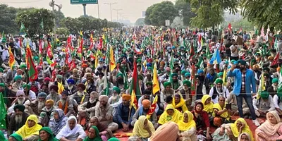 Farmers and workers' protest in Punjab on November 27, 2023. Photo: X (Twitter)/@mishra_surjya
